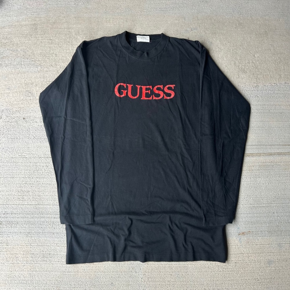 Vintage 90s Guess by Georges Marciano Black Long Sleeve Shirt